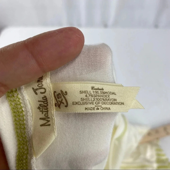 Matilda Jane Womens XS Ventriloquist Cream and Green Striped Tunic Top Blouse - Picture 5 of 7